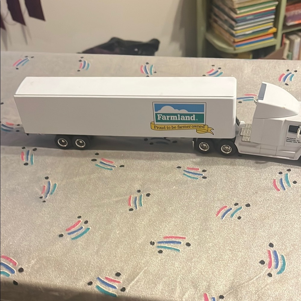 White Model Semi-Truck with Trailer